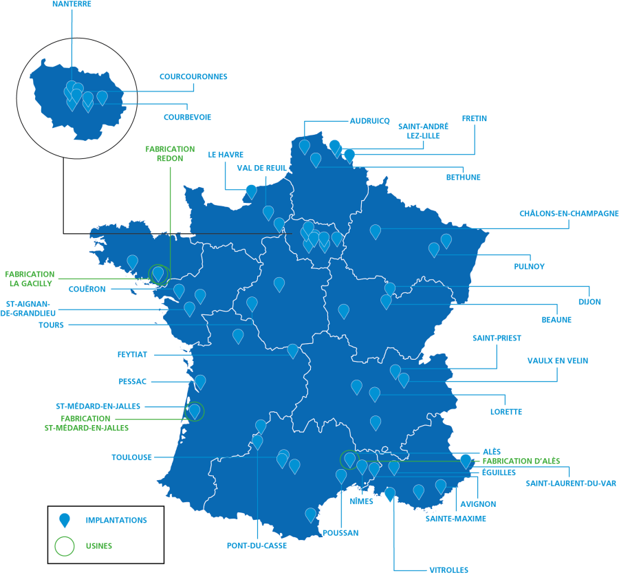 CARTE IMPLANTATIONS
